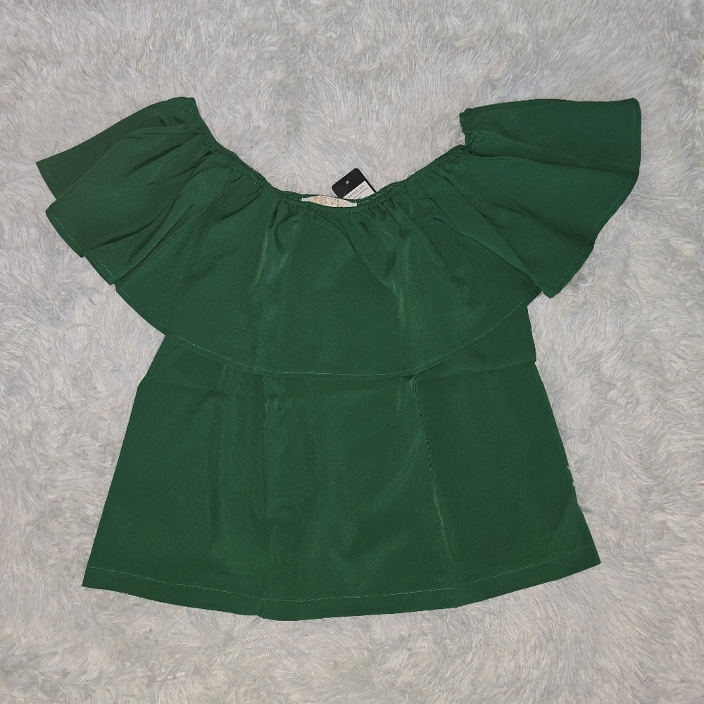 Green Off-Shoulder Top